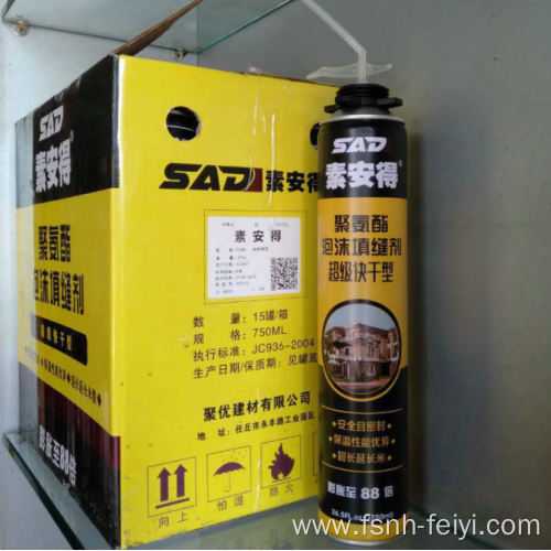 Single part Polyurethane Foaming agent for cement